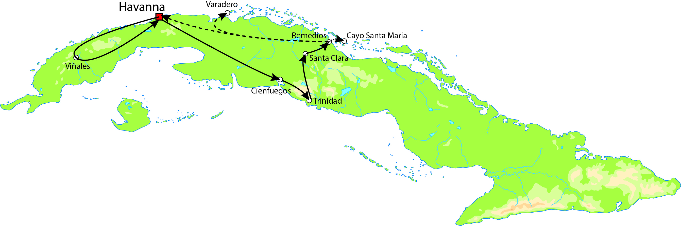 CU RUNDREISE Koloniale Schätze  Map