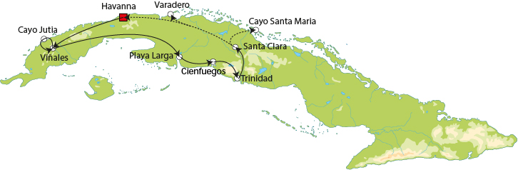 CU RUNDREISE Faszination West- und Zentralkuba (Map)