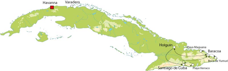 CU Rundreise Paradiesischer Osten Map