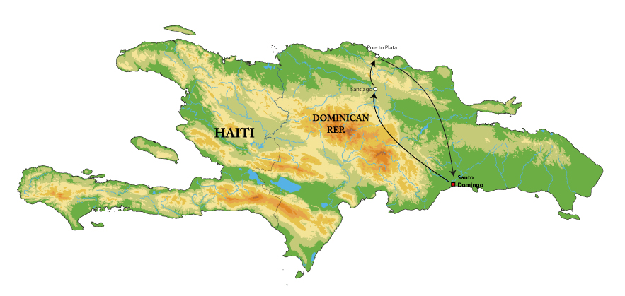 DO Rundreisekarte_Von-Norden_nach_Süden. Map